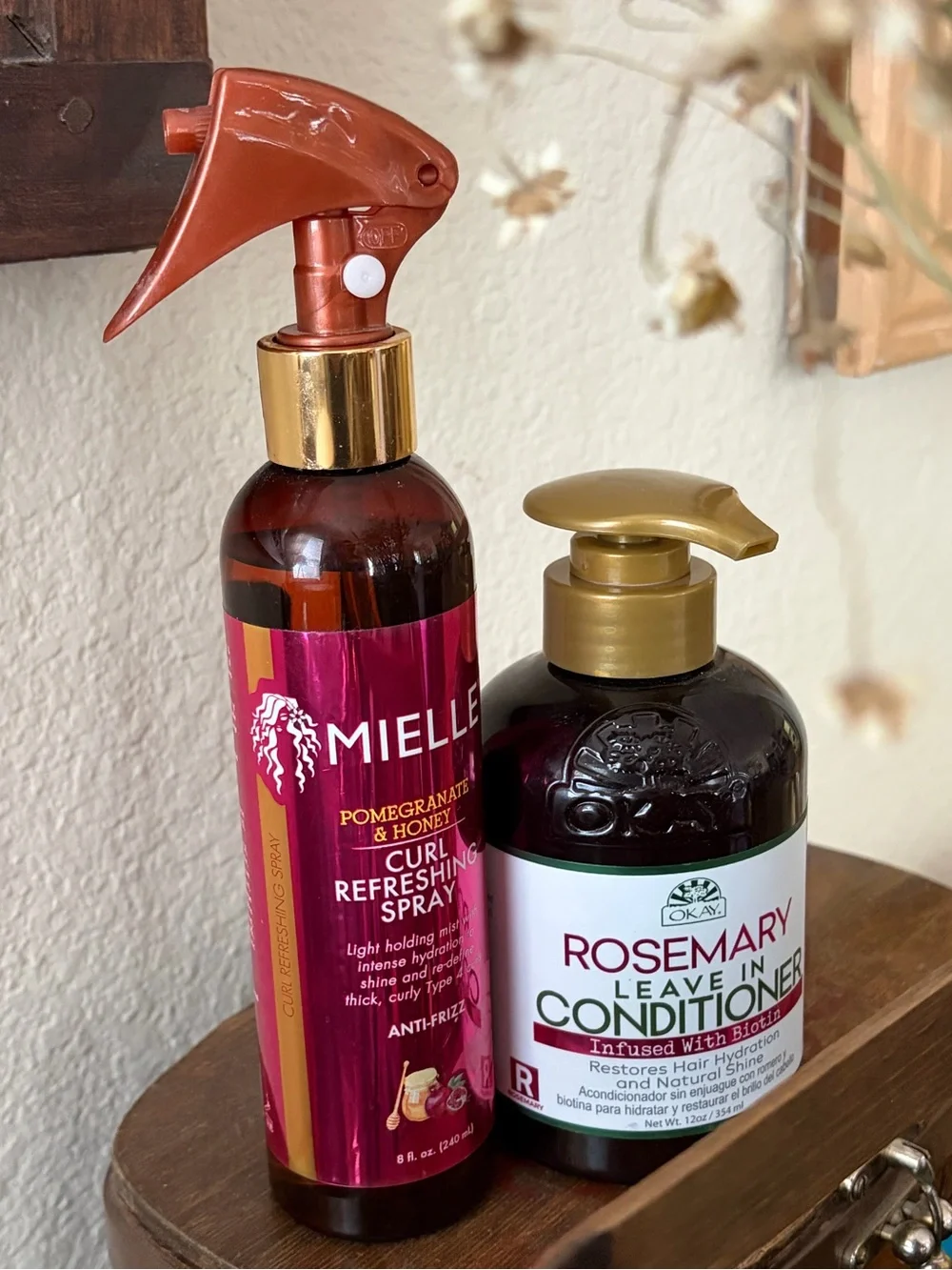 NEW Mielle Pomegranate & Honey Curl Refreshing Spray/Okay Rosemarie Leave InCond